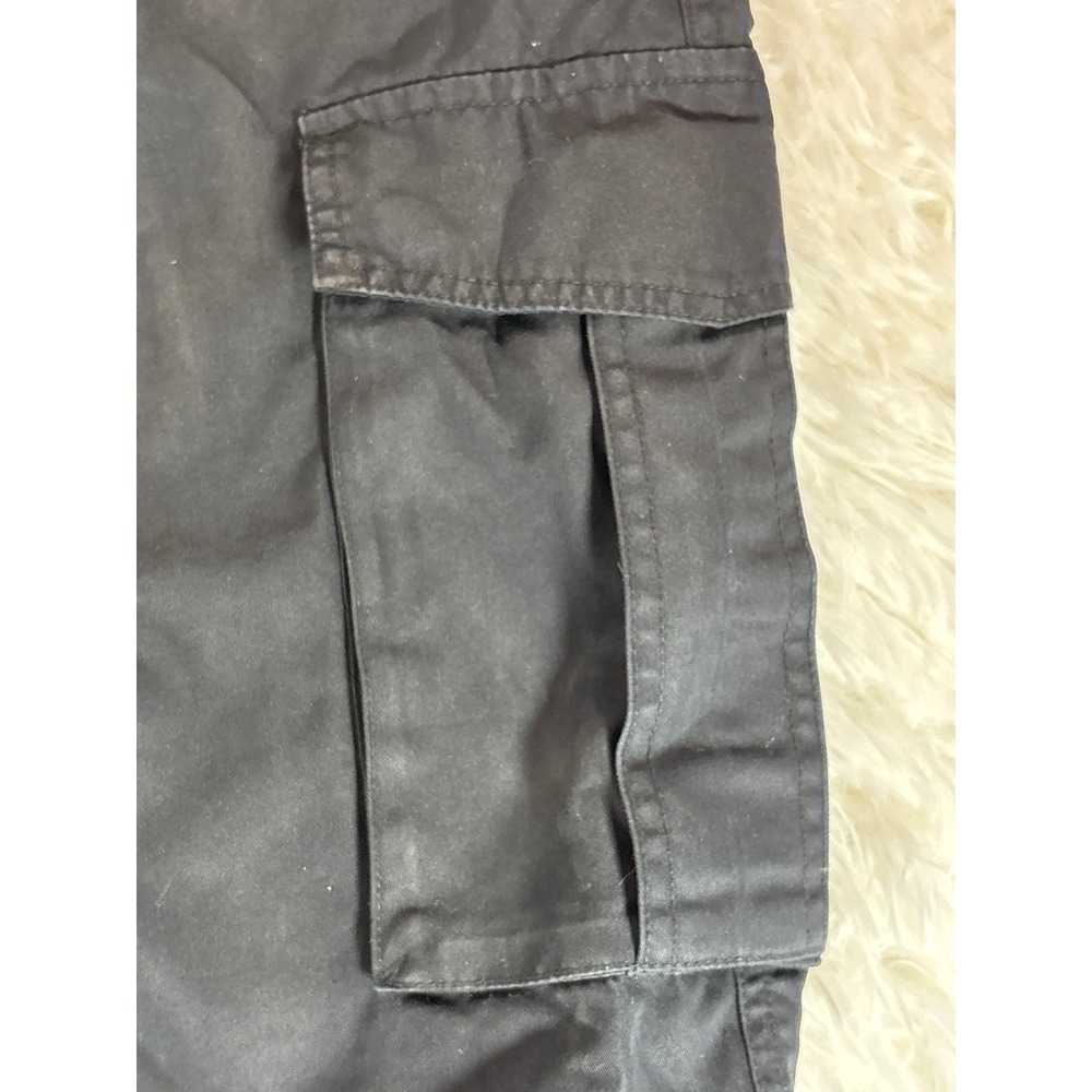 CSG Mens Black Cargo Pants Elastic Waist Cotton Nylon Utility Trousers Size L - Picture 6 of 10